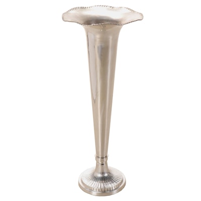 Silver Plate Trumpet Vase, 20th Century