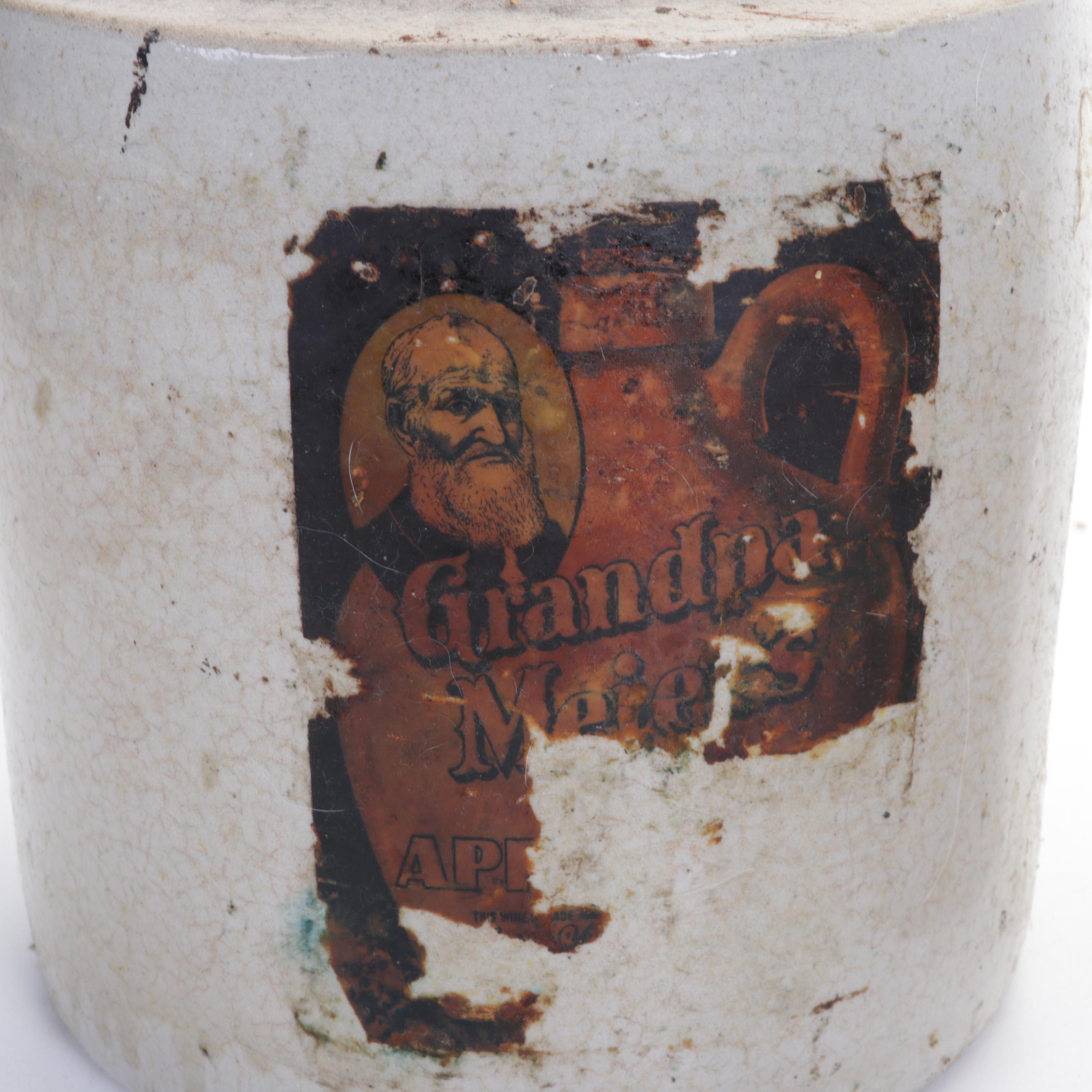 Perfection MFG. Co. Stoneware Crock with Handled Whiskey Jug EBTH