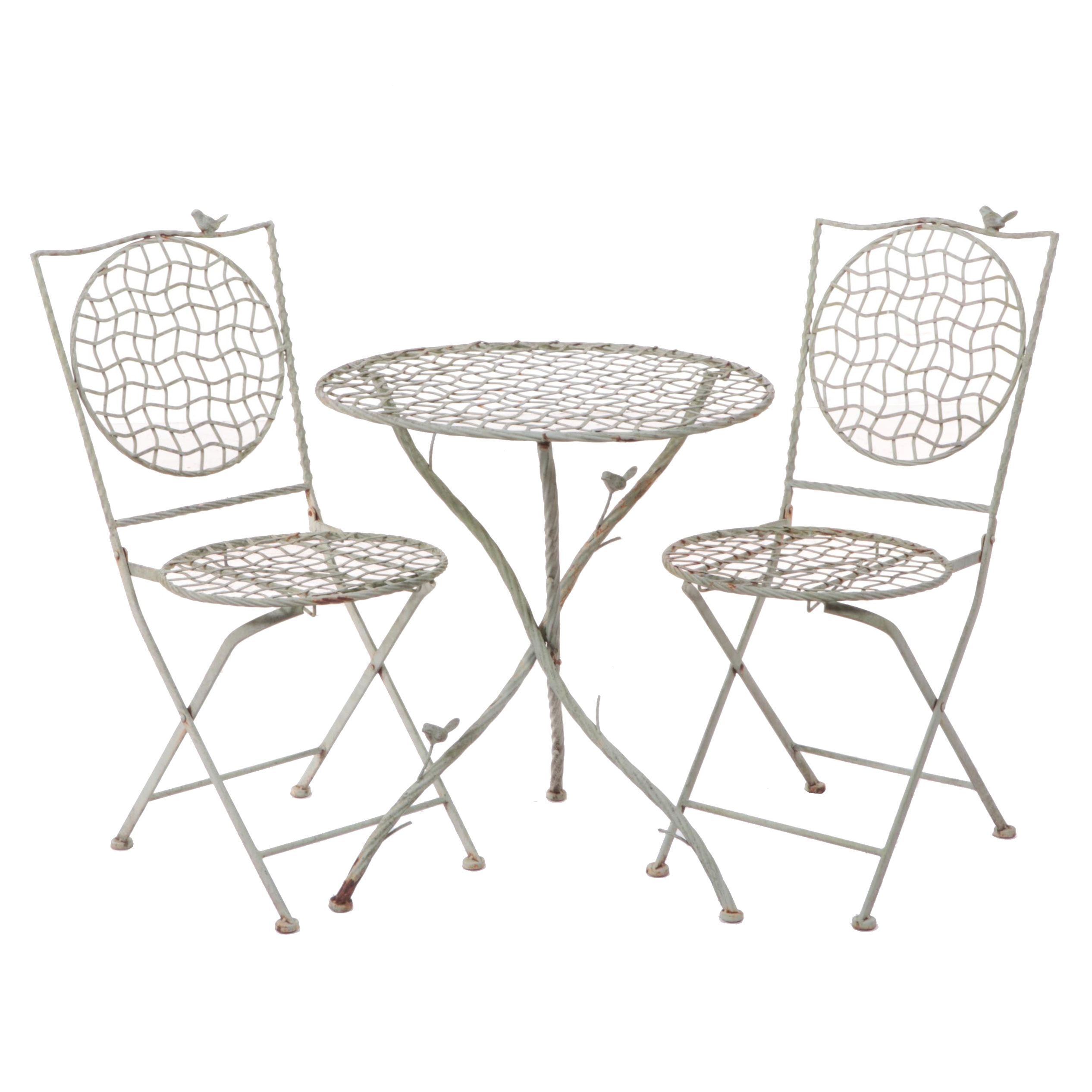 Painted Metal Folding Bistro Set EBTH