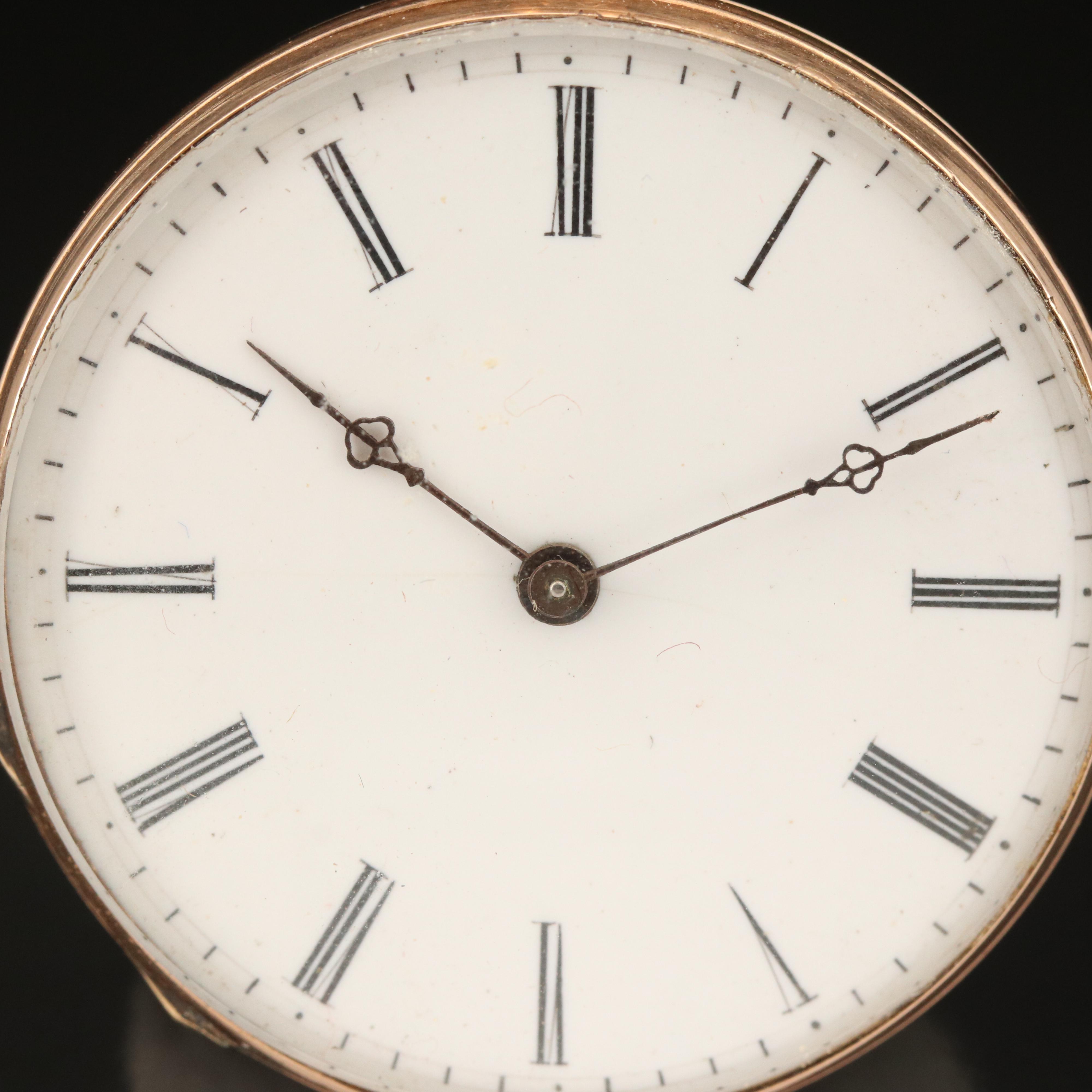 14K Key Wind & Set European Pocket Watch EBTH