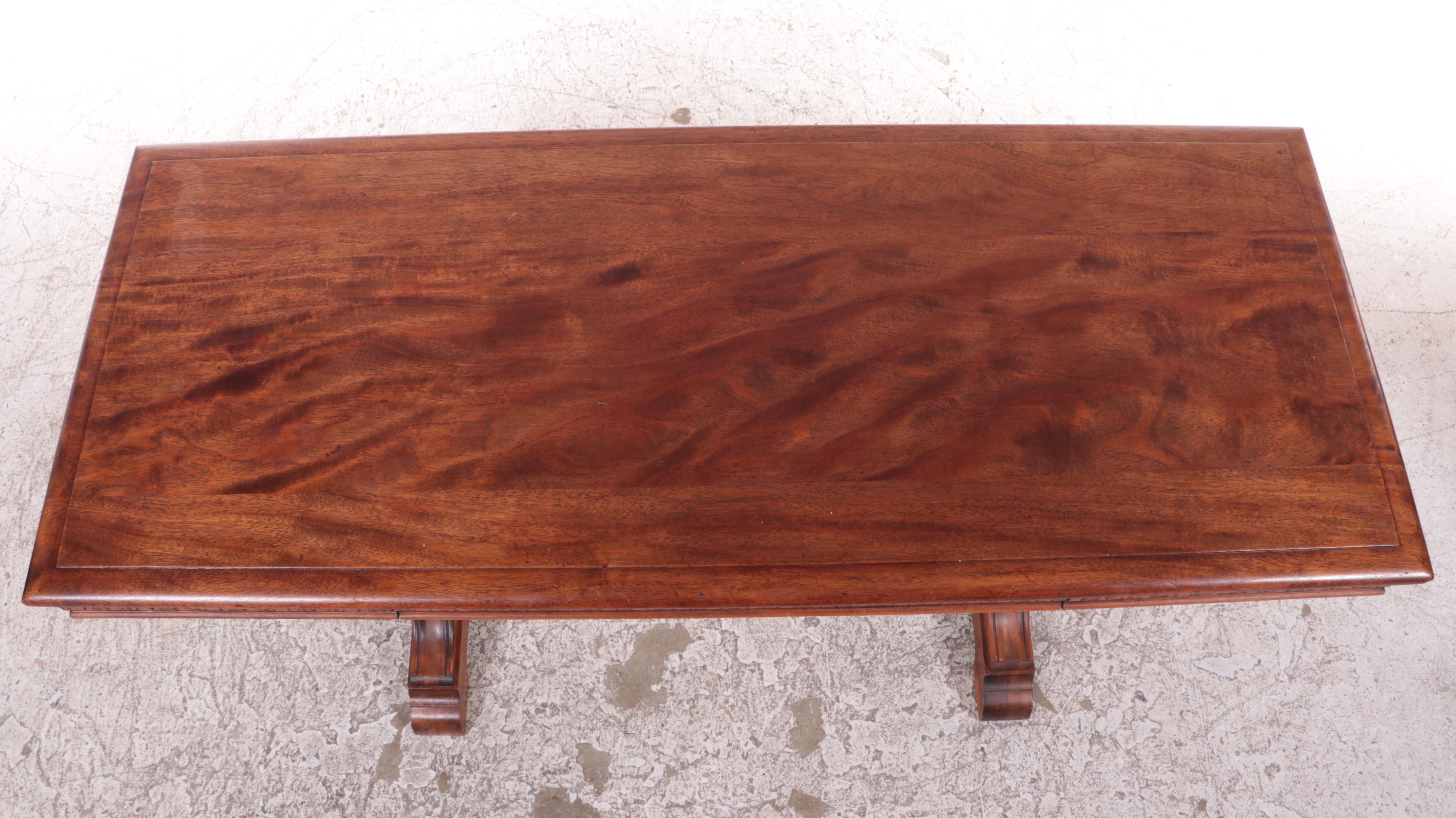 Knoxville Tables, Jacobean Style Mahogany TrestleBase Console Table