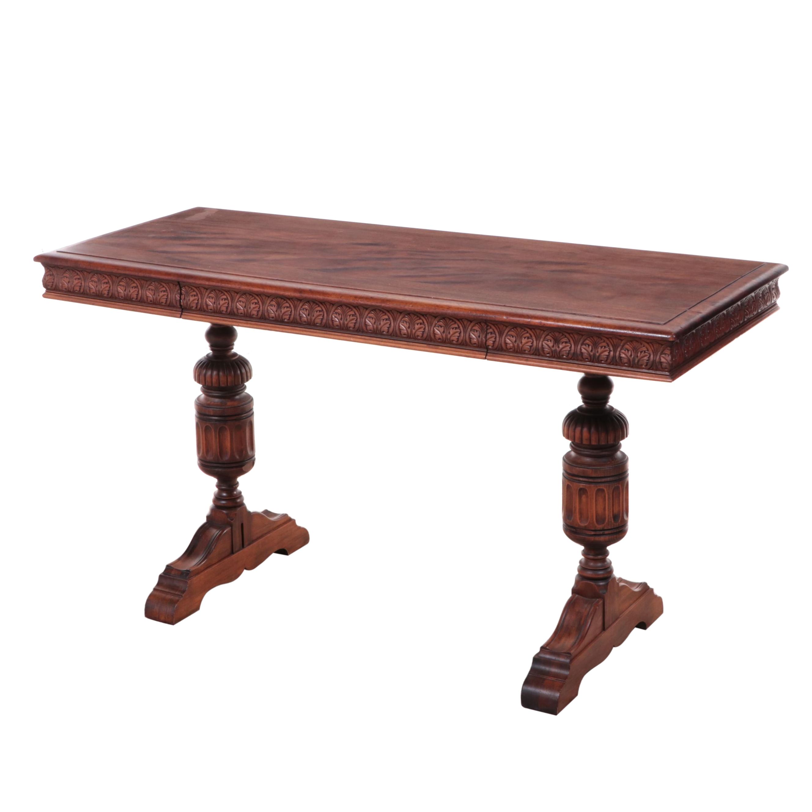Knoxville Tables, Jacobean Style Mahogany TrestleBase Console Table