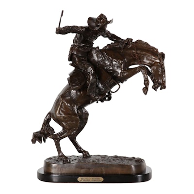 Bronze Sculpture After Frederick Remington "Bronco Buster"
