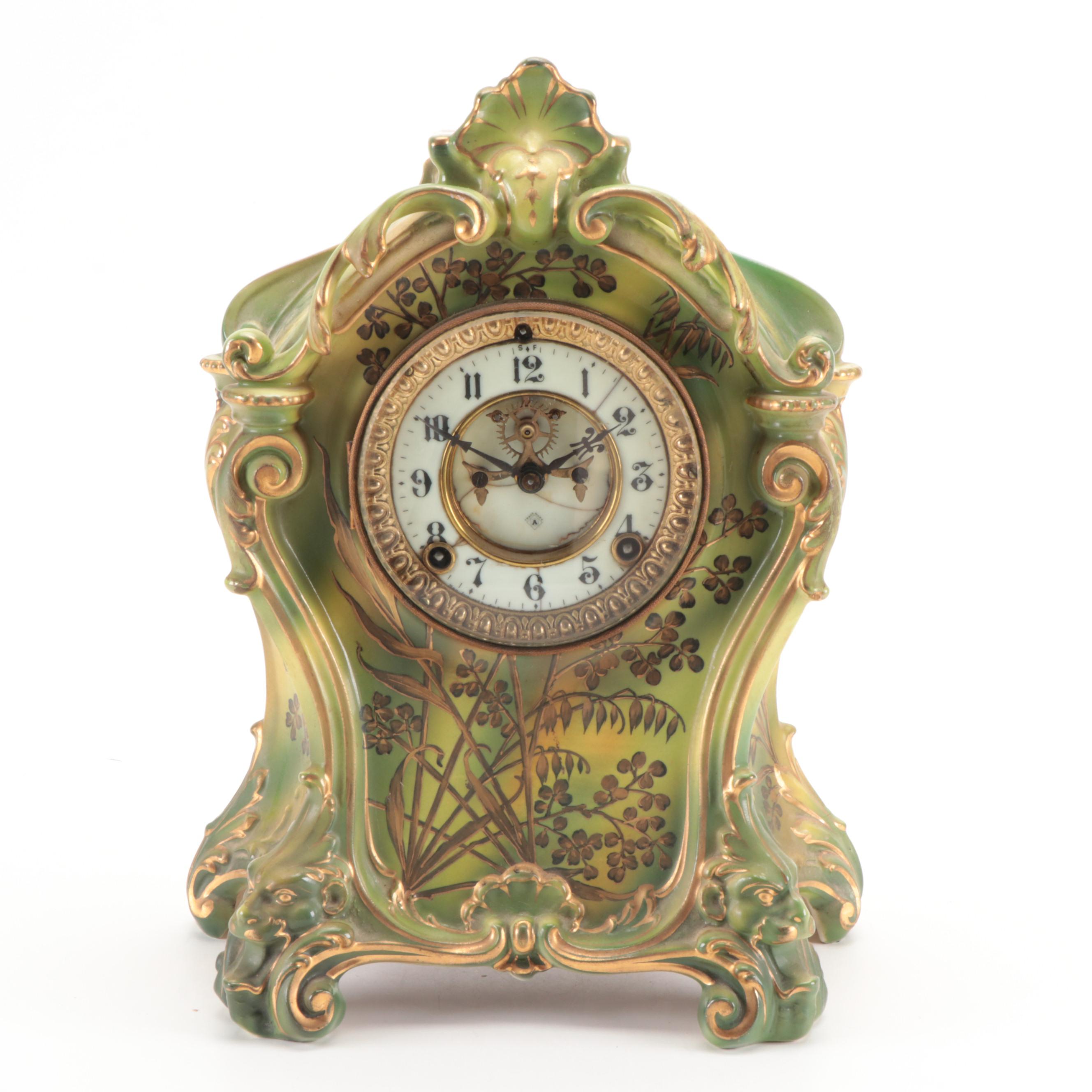 Ansonia Royal Bonn "La Mine" and Western Mfg. Co. Clocks EBTH