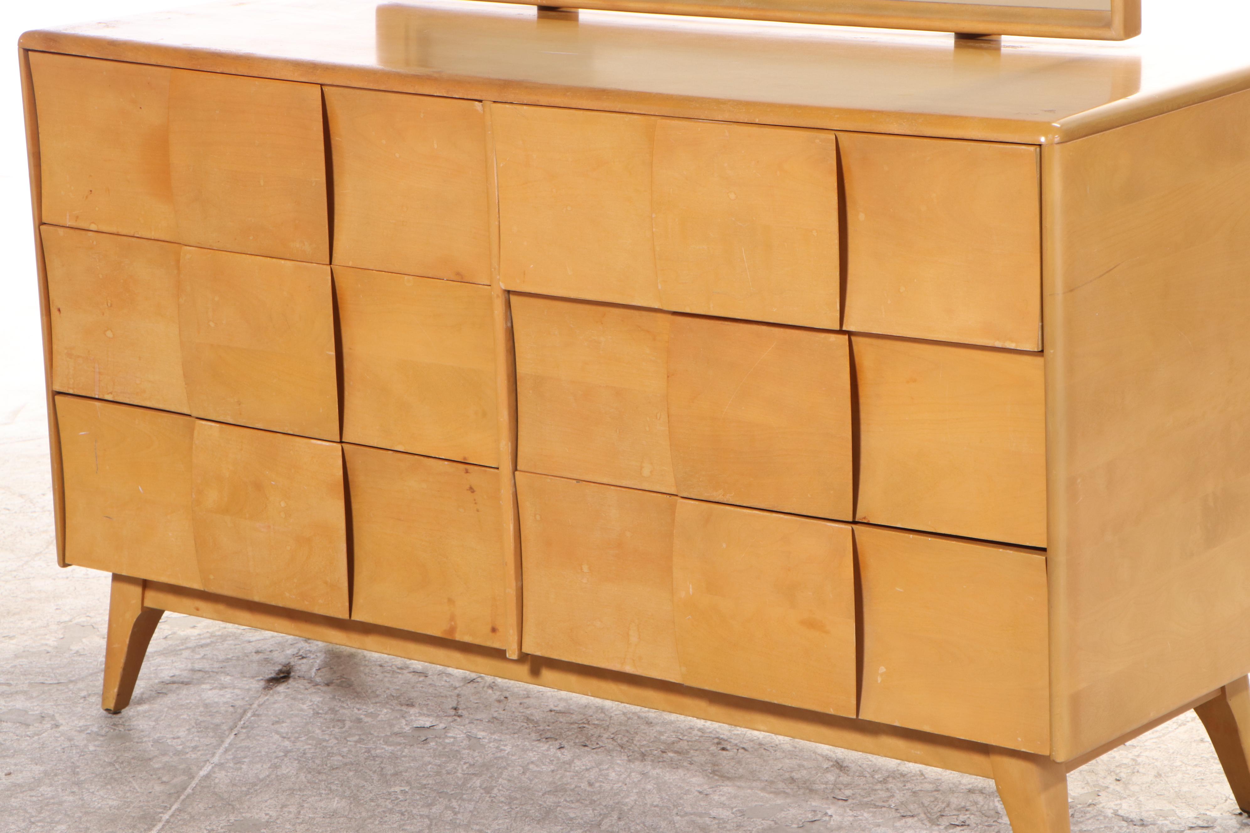 HeywoodWakefield Maple Dresser with Mirror EBTH