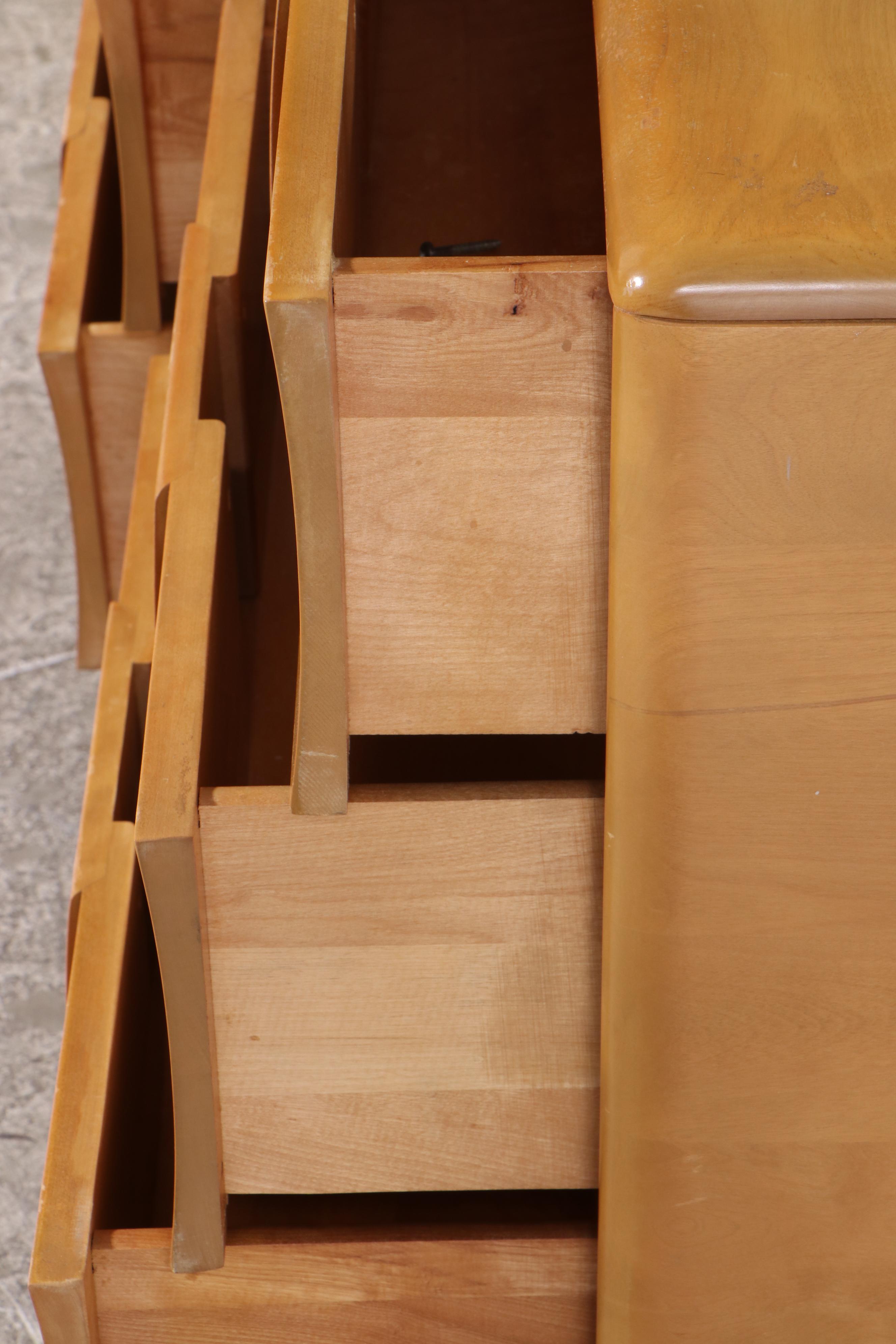 HeywoodWakefield Maple Dresser with Mirror EBTH