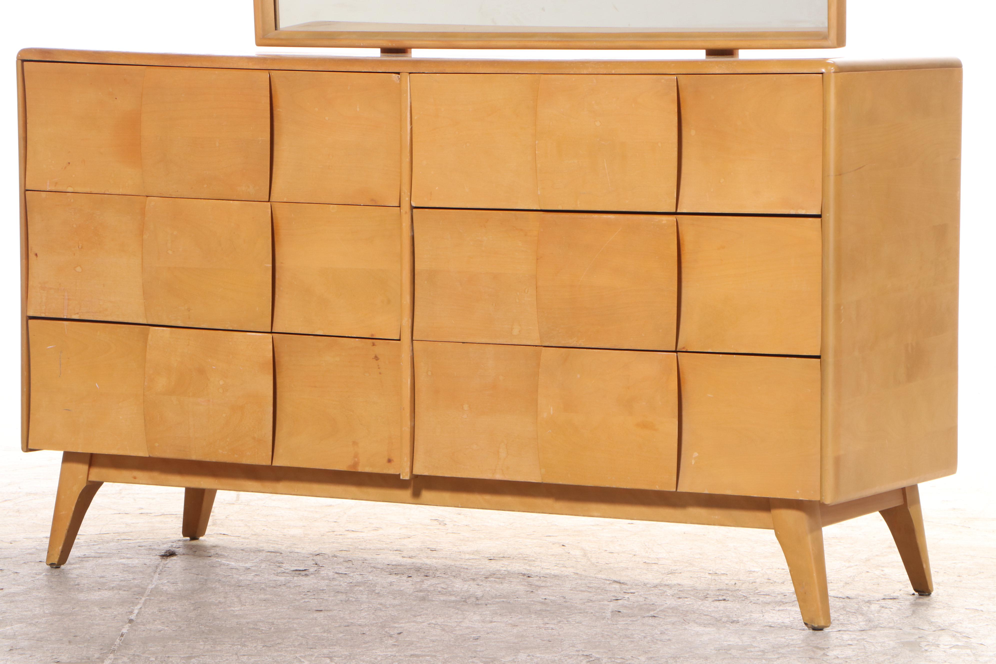 HeywoodWakefield Maple Dresser with Mirror EBTH