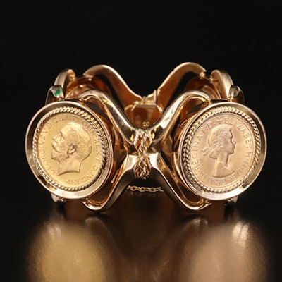 18K Bracelet with British Gold Sovereign Coins