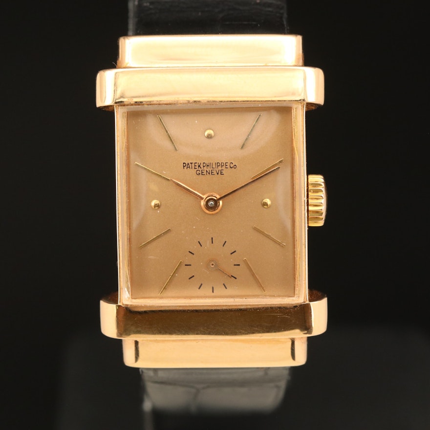Vintage 18K Rose Gold Patek Philippe & Co. Top Hat Manual Wind Wristwatch