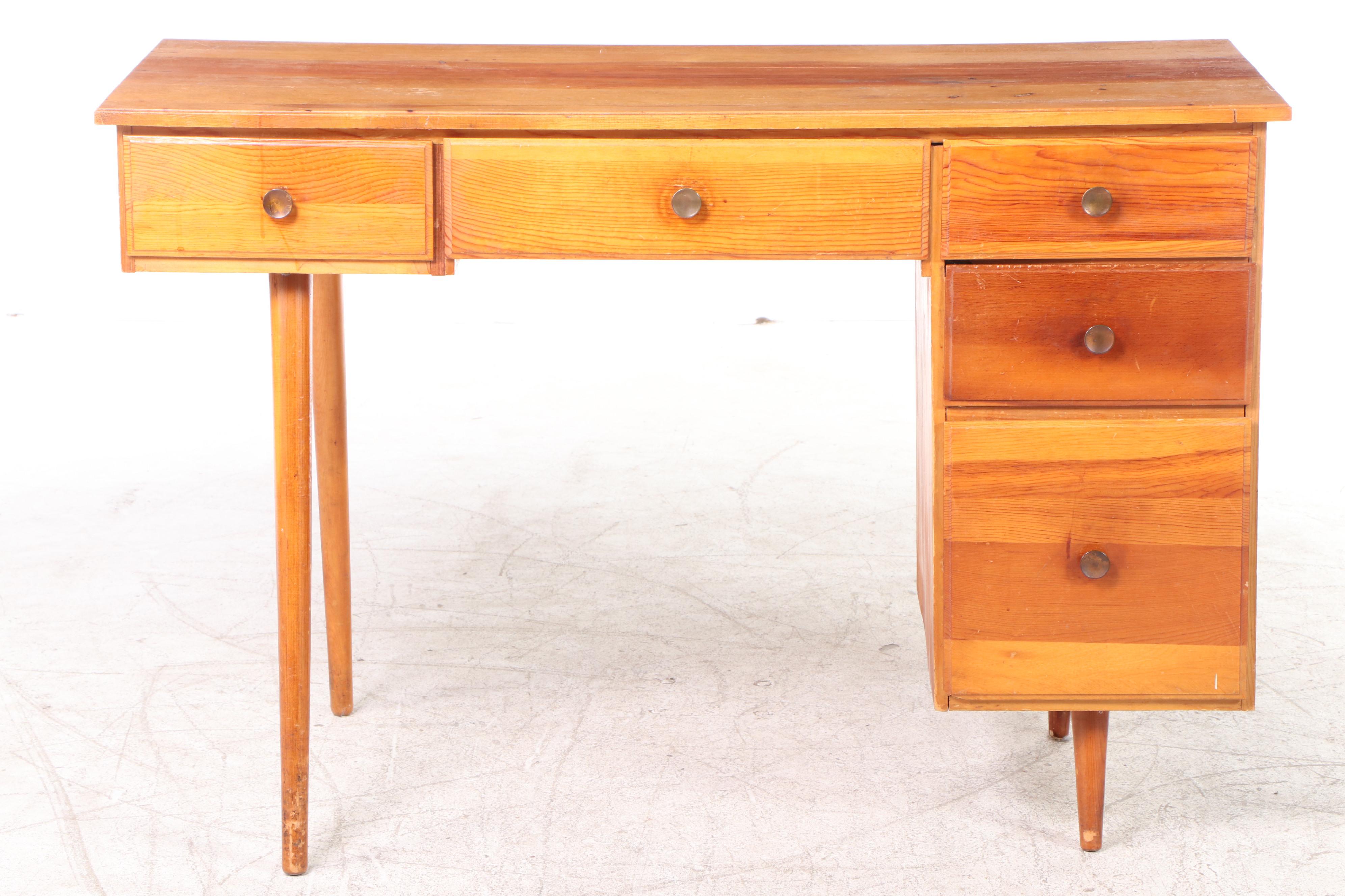 S.J. Bailey & Sons "Mastercraft" Mid Century Modern Pine Desk EBTH