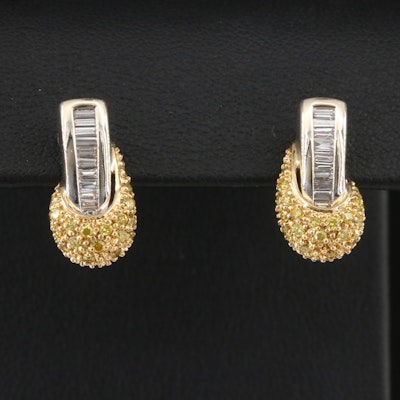 18K Two-Tone Gold 1.02 CTW Diamond Drop Earrings