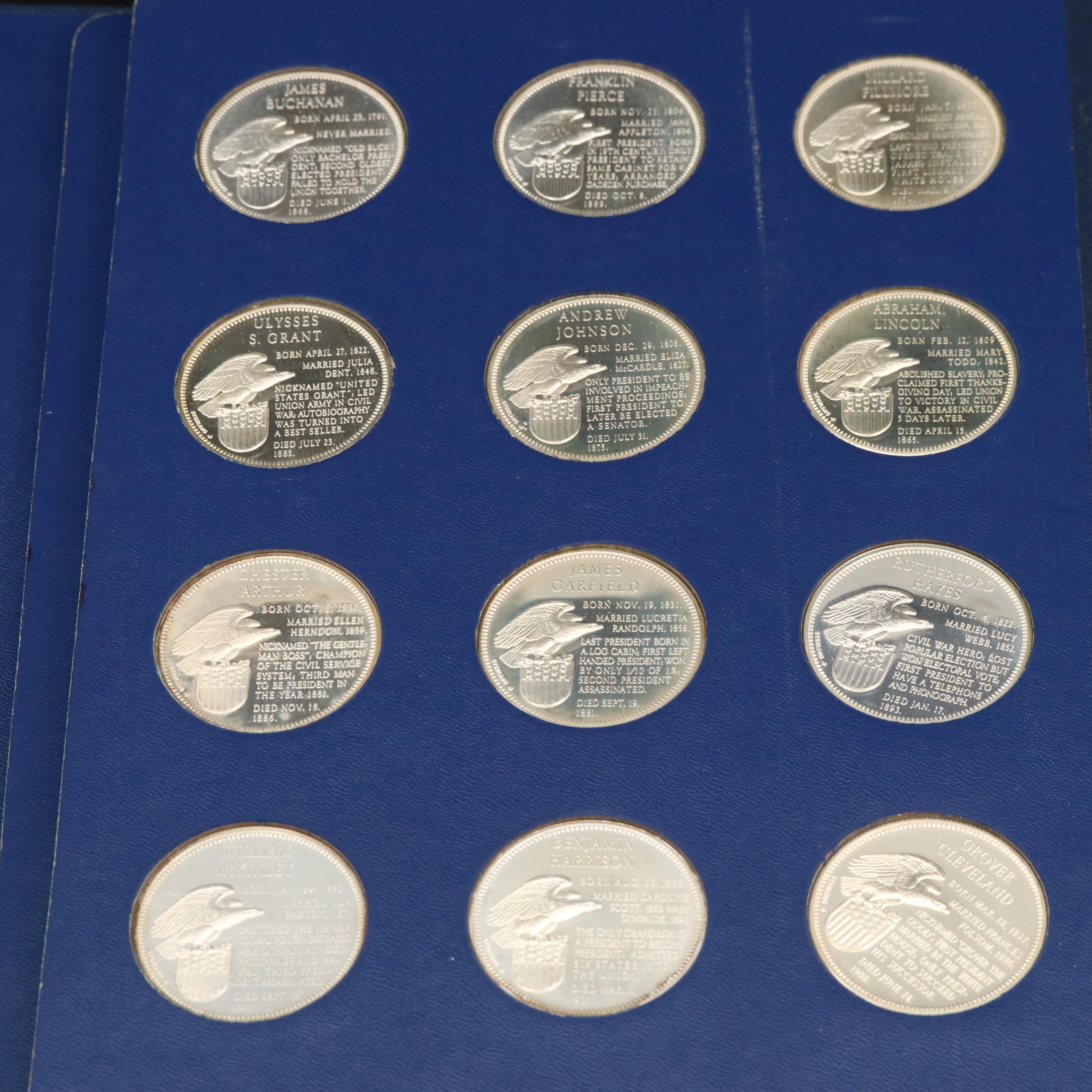 Franklin Mint Presidential Commemorative Silver Medals Set EBTH