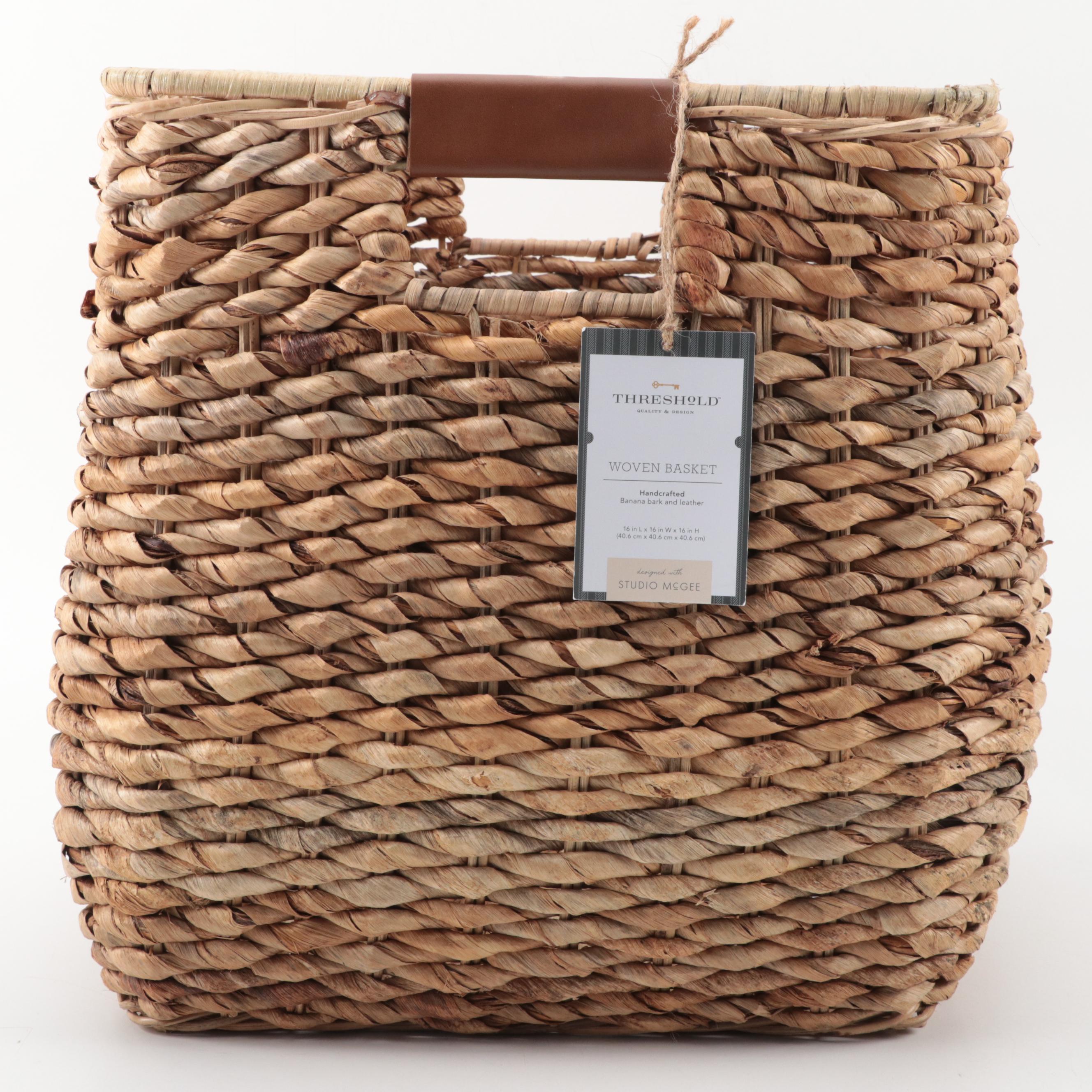 Threshold with Studio McGee Woven Storage Basket with Leather Handles