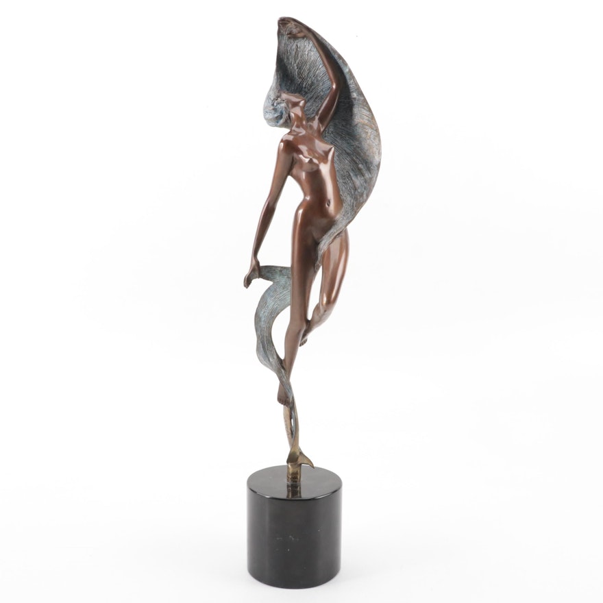 Angelo Basso Bronze Sculpture of a Female Nude "Evolution," 1986