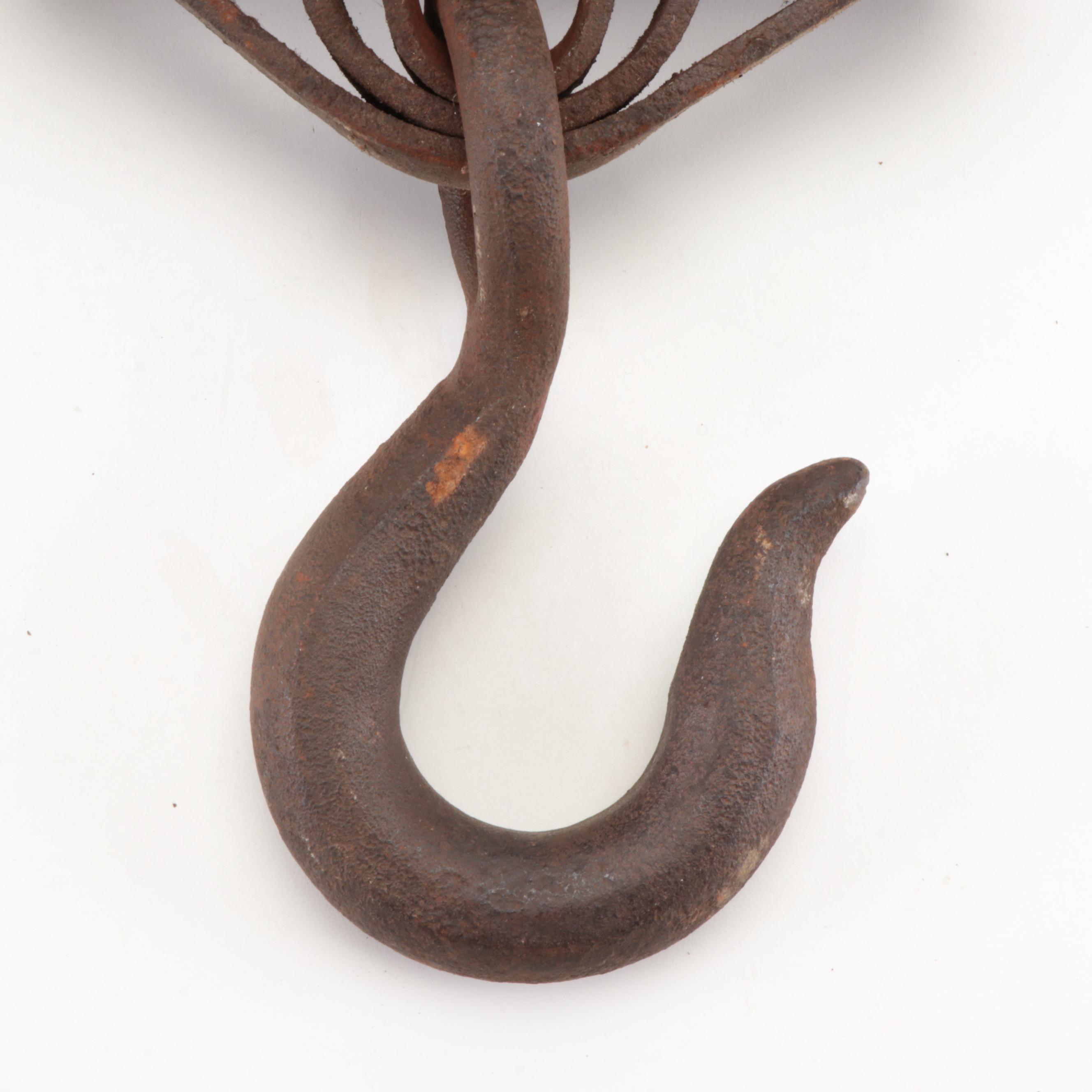 Cast Iron and Wood Single, Double and Triple Block and Tackle Pulleys EBTH