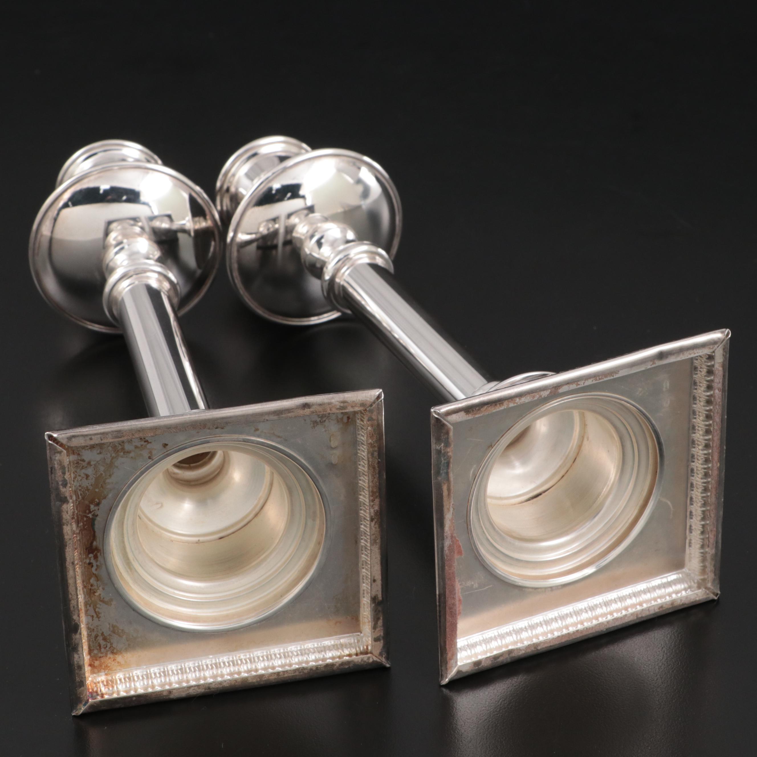 Italian Sterling Silver Candlesticks, 1960s EBTH