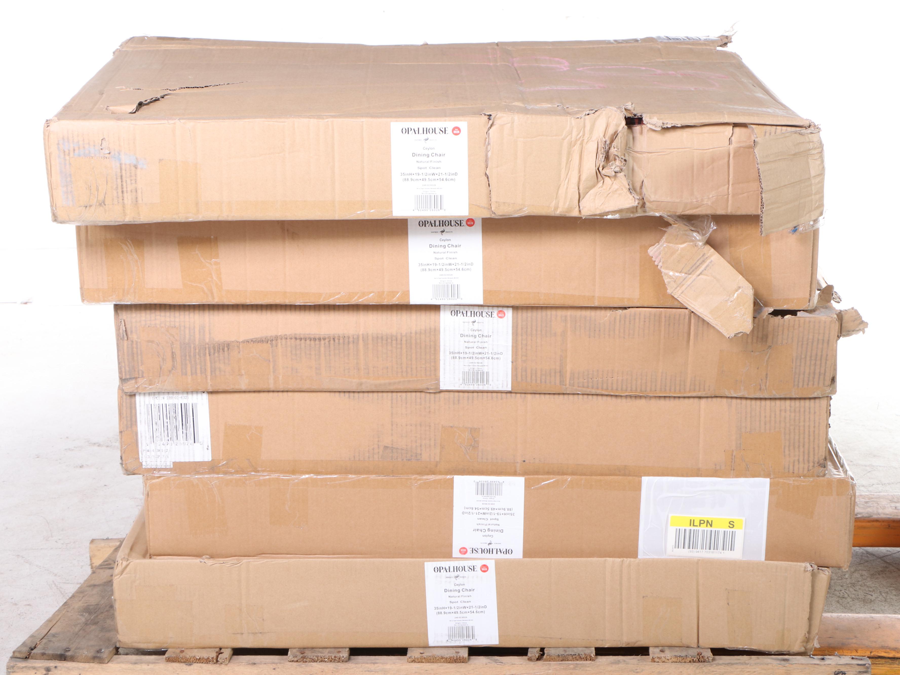 Set of Six Opalhouse Ceylon Woven Seat Dining Chairs EBTH