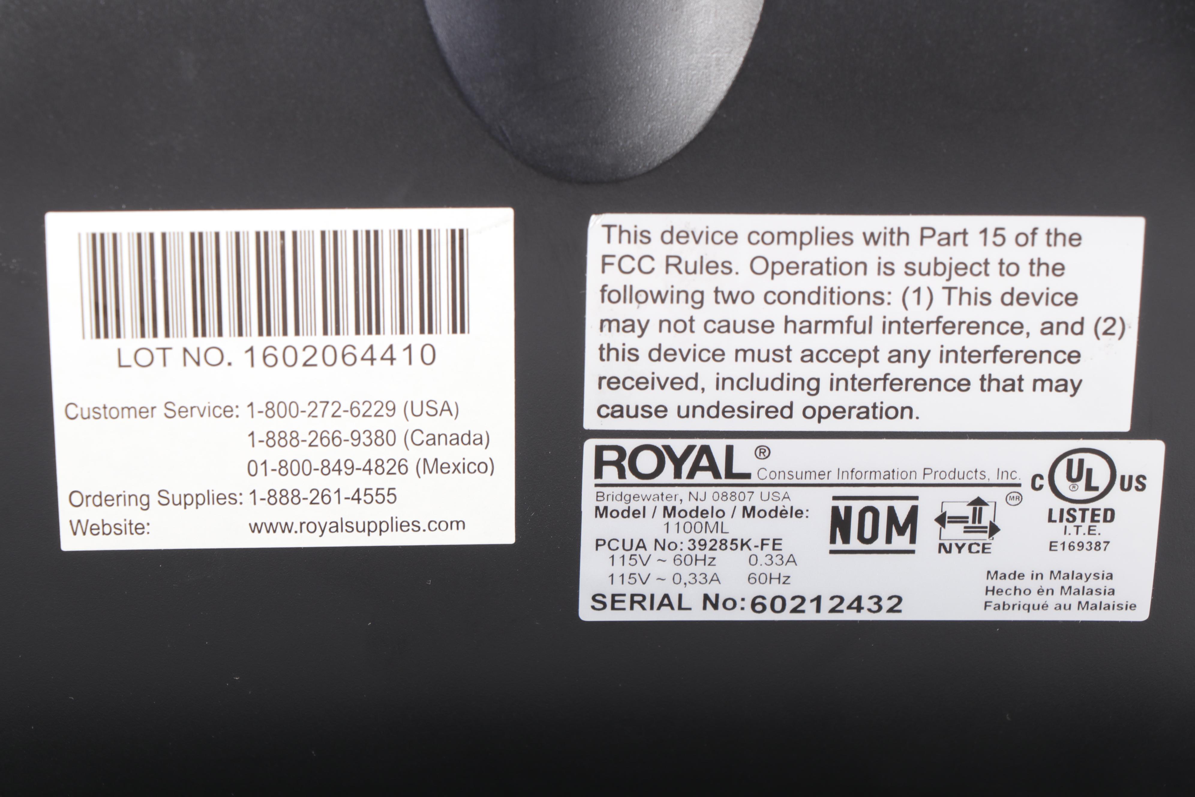 Royal Alpha 1100ML Digital Cash Register EBTH