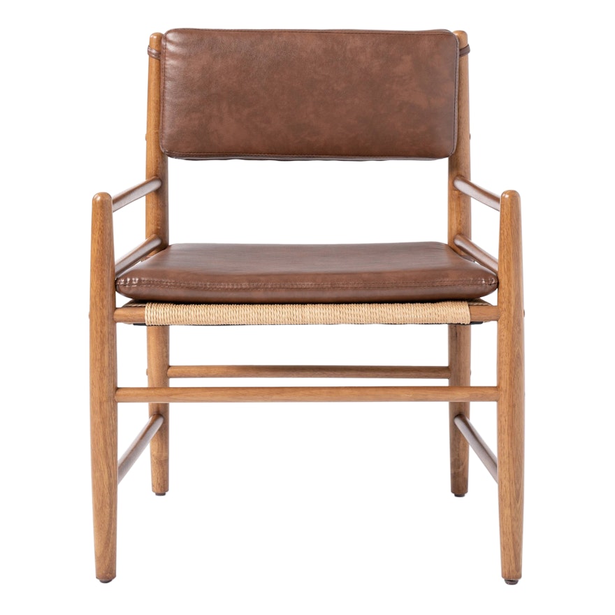 Threshold with Studio McGee Faux Leather Accent Chair with Wood Frame