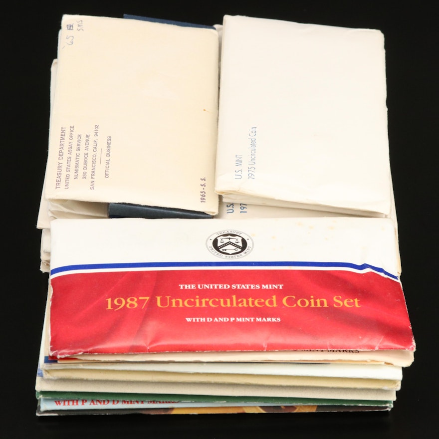 Collection of Twenty-Nine Different U.S. Mint Sets 1965-1995 Complete