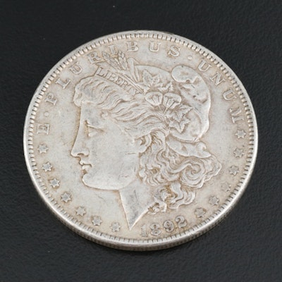 Low Mintage 1892 Morgan Silver Dollar