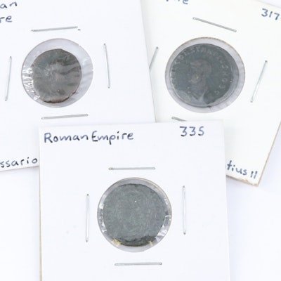 Three Ancient Roman Bronze Coins