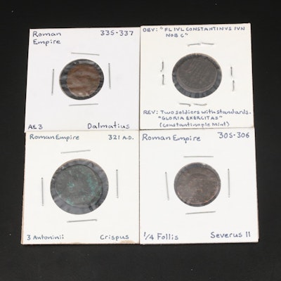 Four Ancient Roman Imperial Bronze Coins