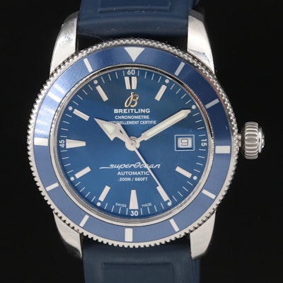 Breitling SuperOcean Heritage 42mm Blue Steel Automatic Wristwatch
