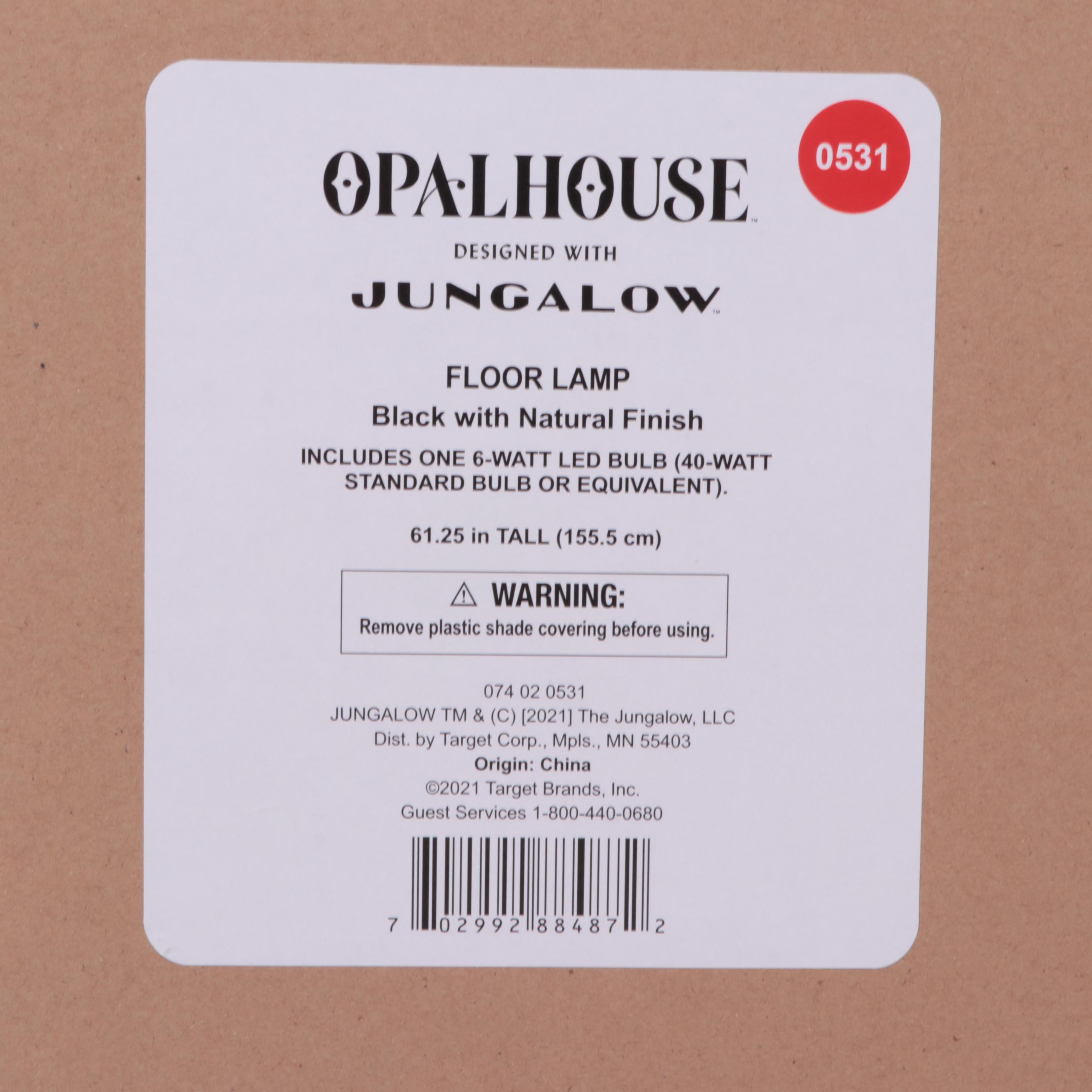 Opalhouse with Jungalow Rattan and Black Metal Floor Lamp Table EBTH