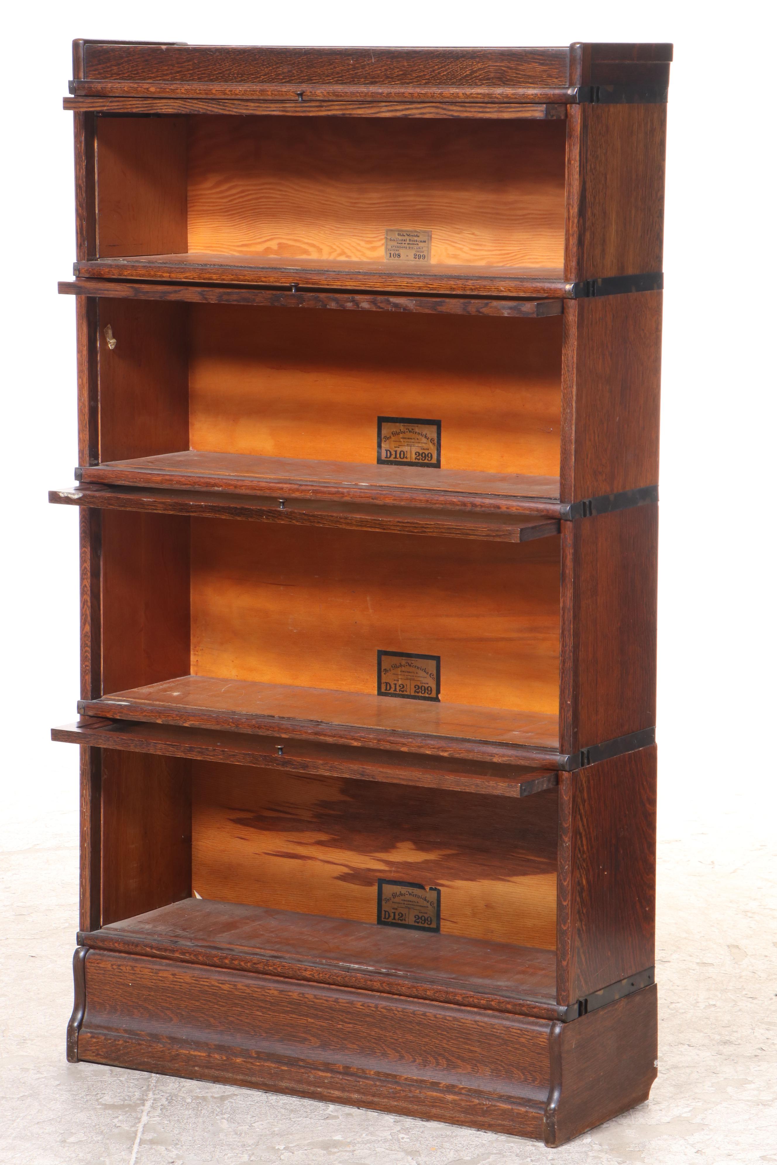 The GlobeWernicke Co. Oak FourStack Barrister's Bookcase, Early 20th