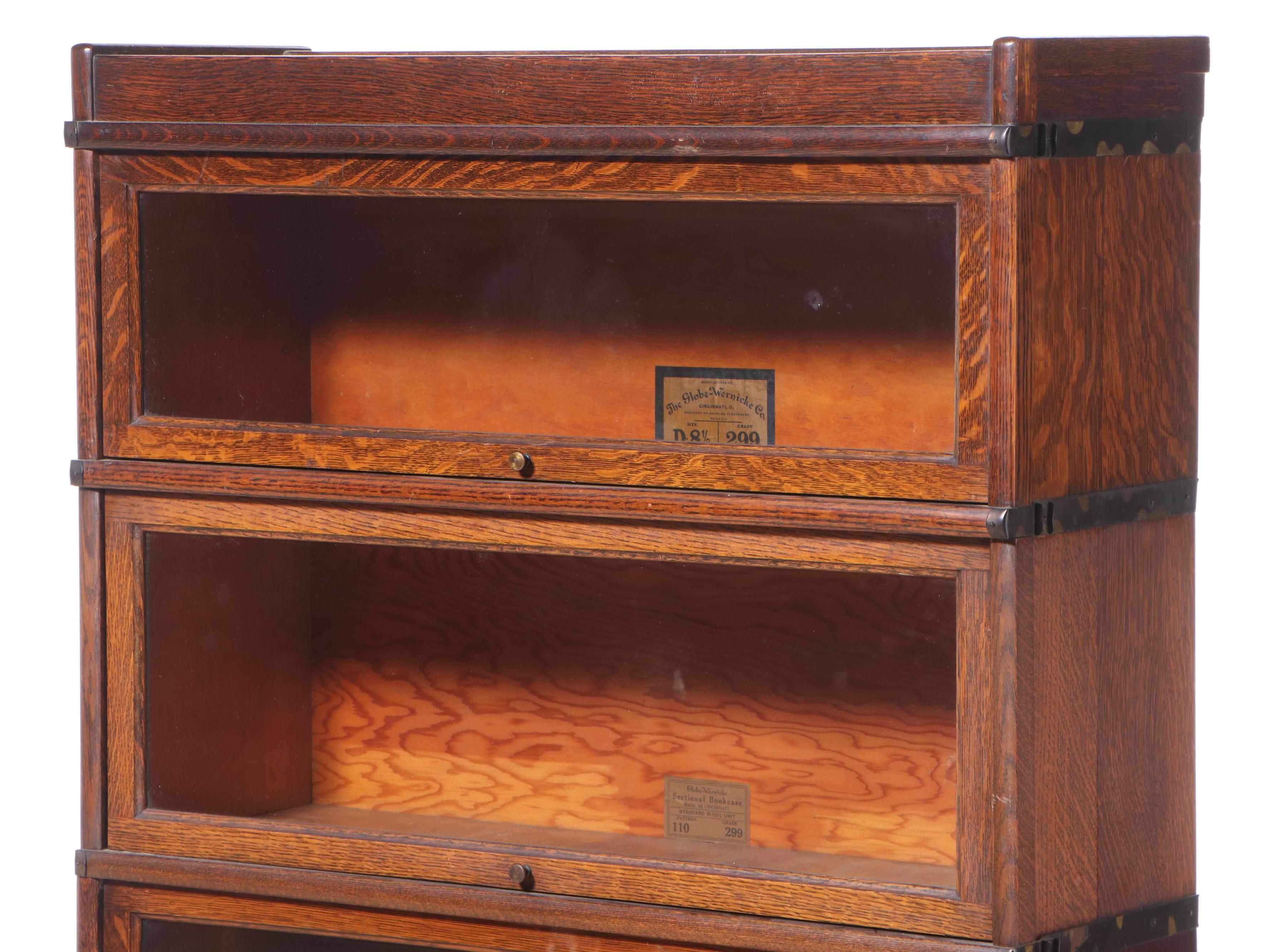 The GlobeWernicke Co. Oak FourStack Barrister's Bookcase, Early 20th