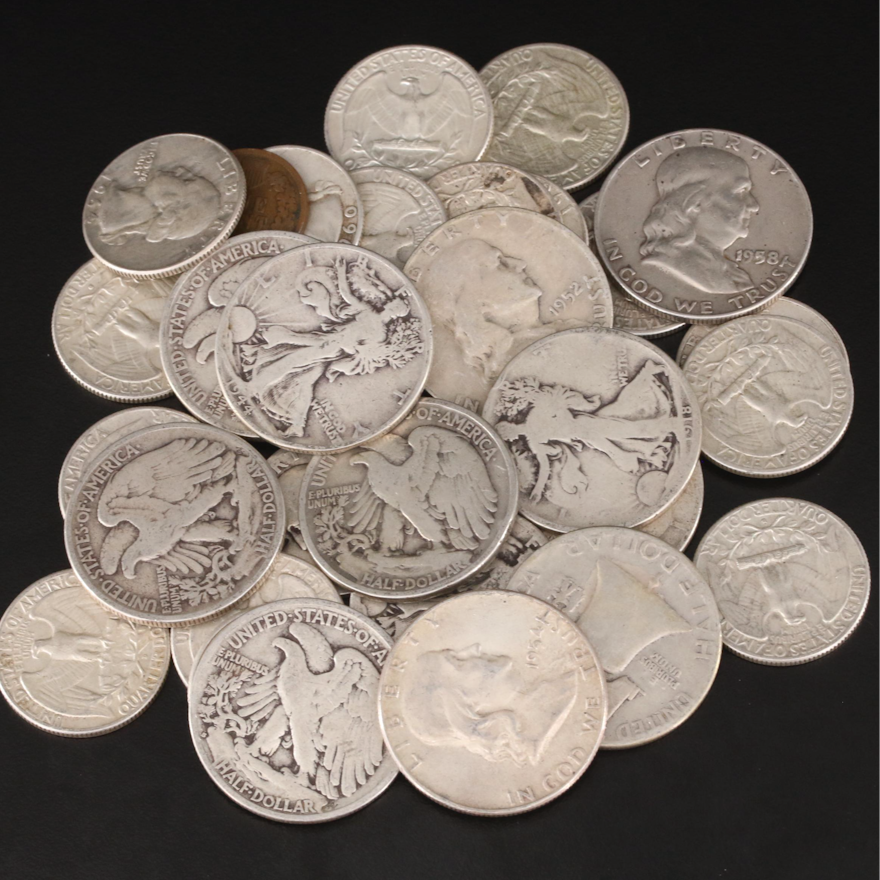 Group of U.S. Silver Quarters and Half Dollars