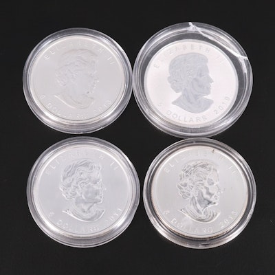 Four Canada $5 Silver Coins