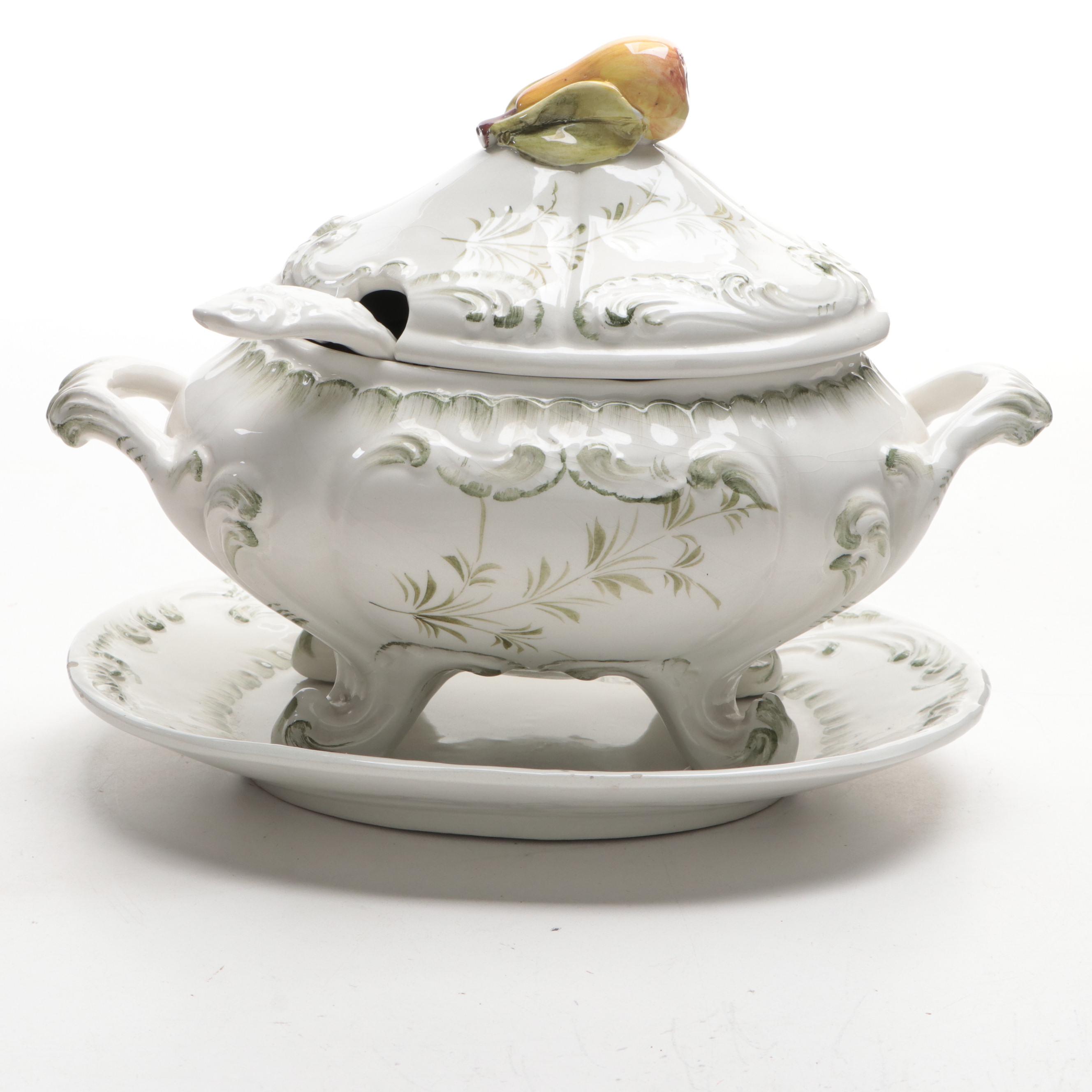 V. Bassano Italian Ceramic Soup Tureen with Underplate EBTH