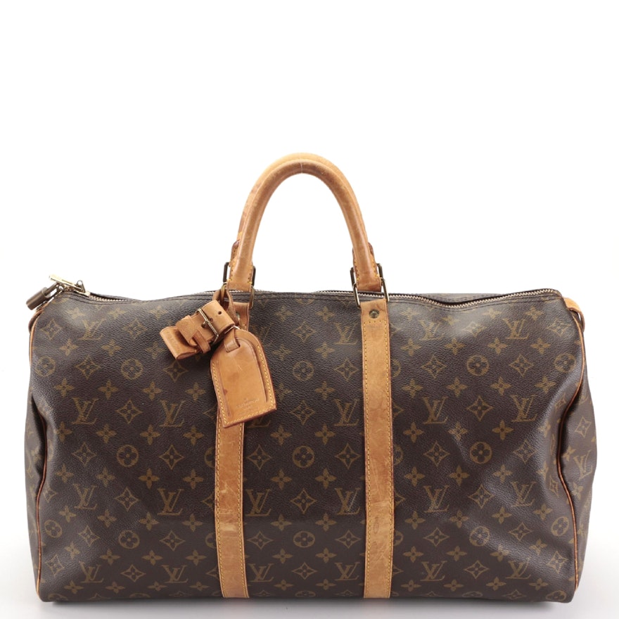 Louis Vuitton Keepall 50 in Monogram Canvas and Vachetta Leather