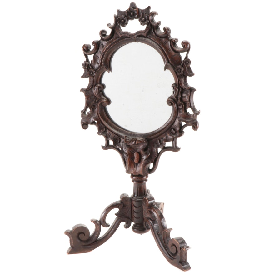 Louis XV Style Walnut Dressing Mirror, ex. Wakefield Scearce, Late 19th Century
