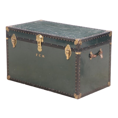 Flat-Top Steamer Trunk, Mid-20th Century