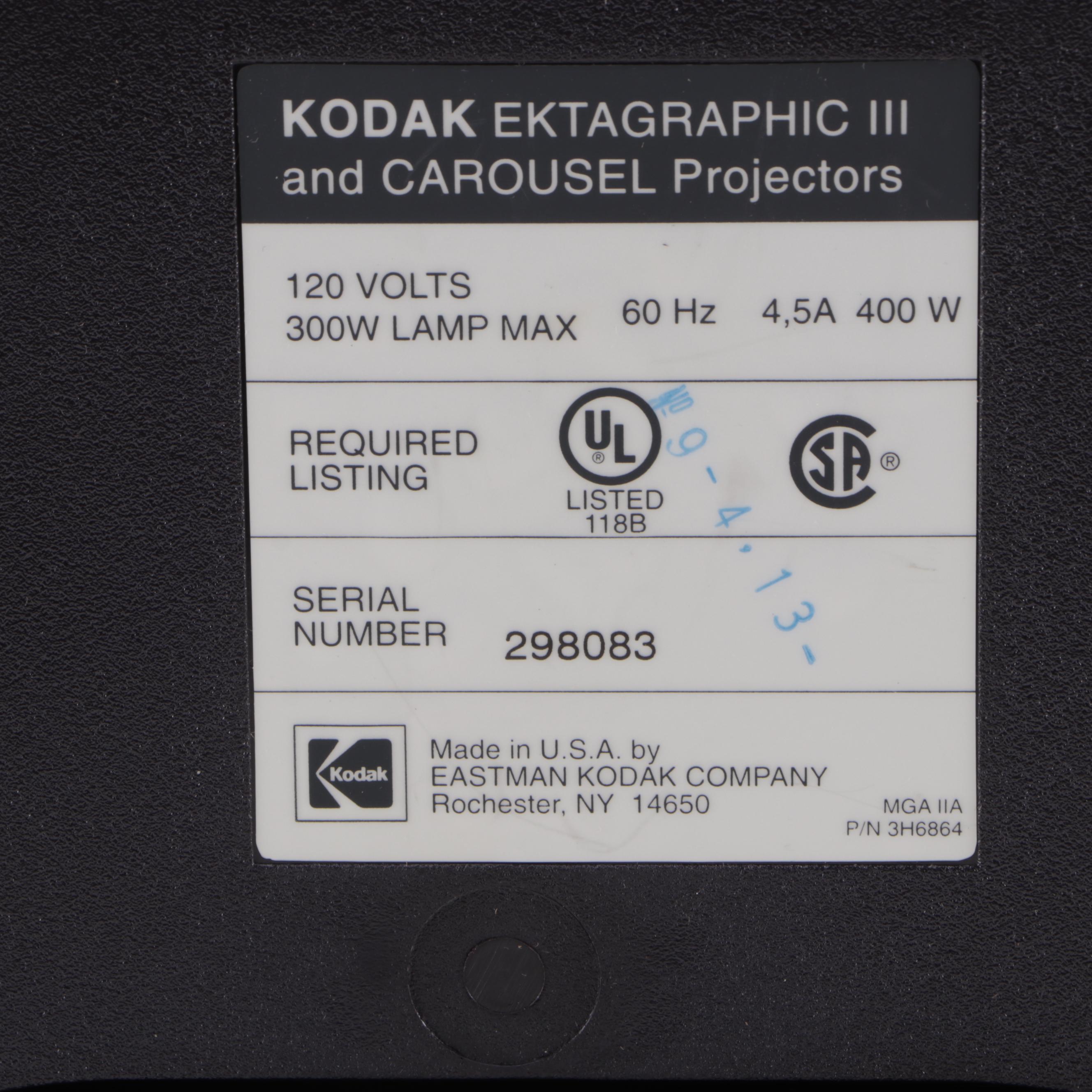 Kodak Carousel 4400 Slide Projector, 1990s EBTH