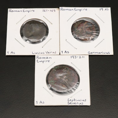 Three Ancient Roman Imperial AE As Coins