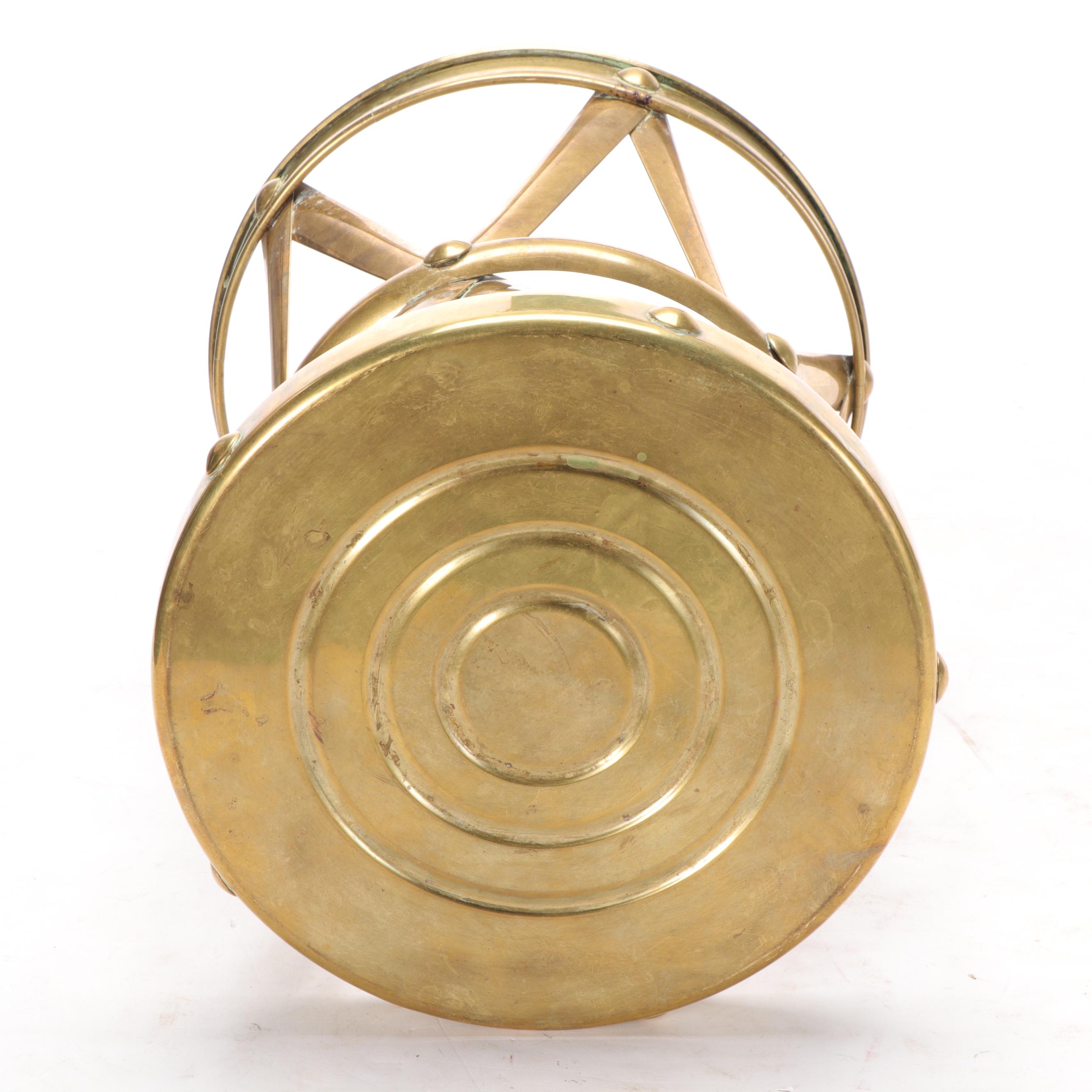 Brass Metal Drum Side Table EBTH