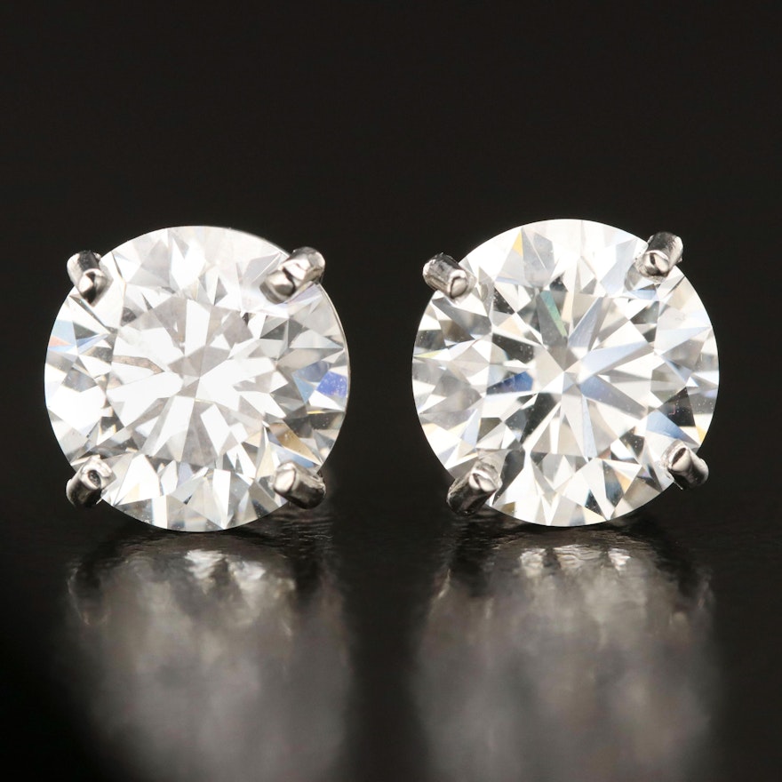 Platinum 5.06 CTW Lab Grown Diamond Stud Earrings with IGI Reports