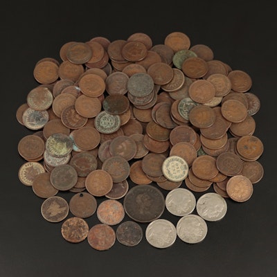 Group of 174 Indian Cents and More