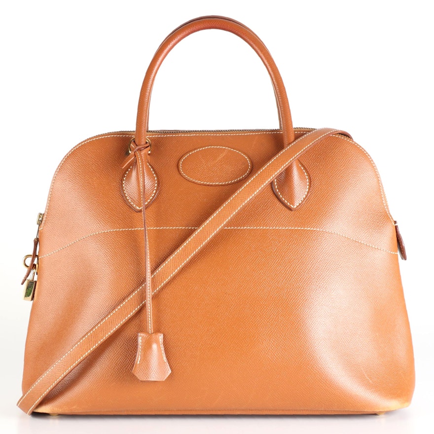 Hermès Bolide 35 in Natural Sable Courchevel Leather with Detachable Strap