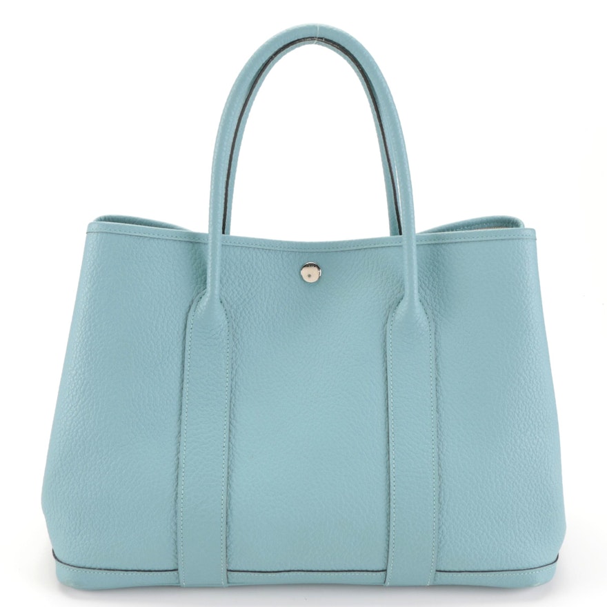 Hermès Garden Party 36 Tote Bag in Blue Atoll Negonda Leather