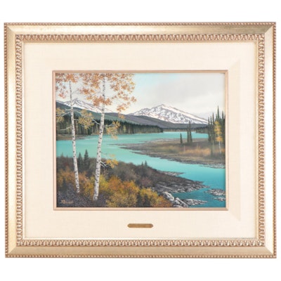 Roger D. Arndt Oil Painting "Late Summer Athabasca," Circa 2000