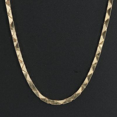 Italian 14K Cobra Chain Necklace
