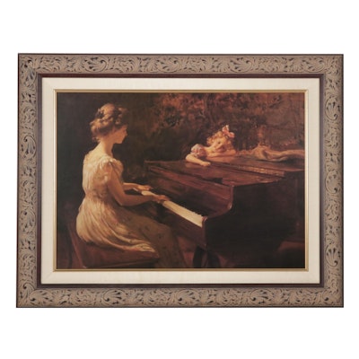 Offset Lithograph After Charles Curran "Songs of Childhood"