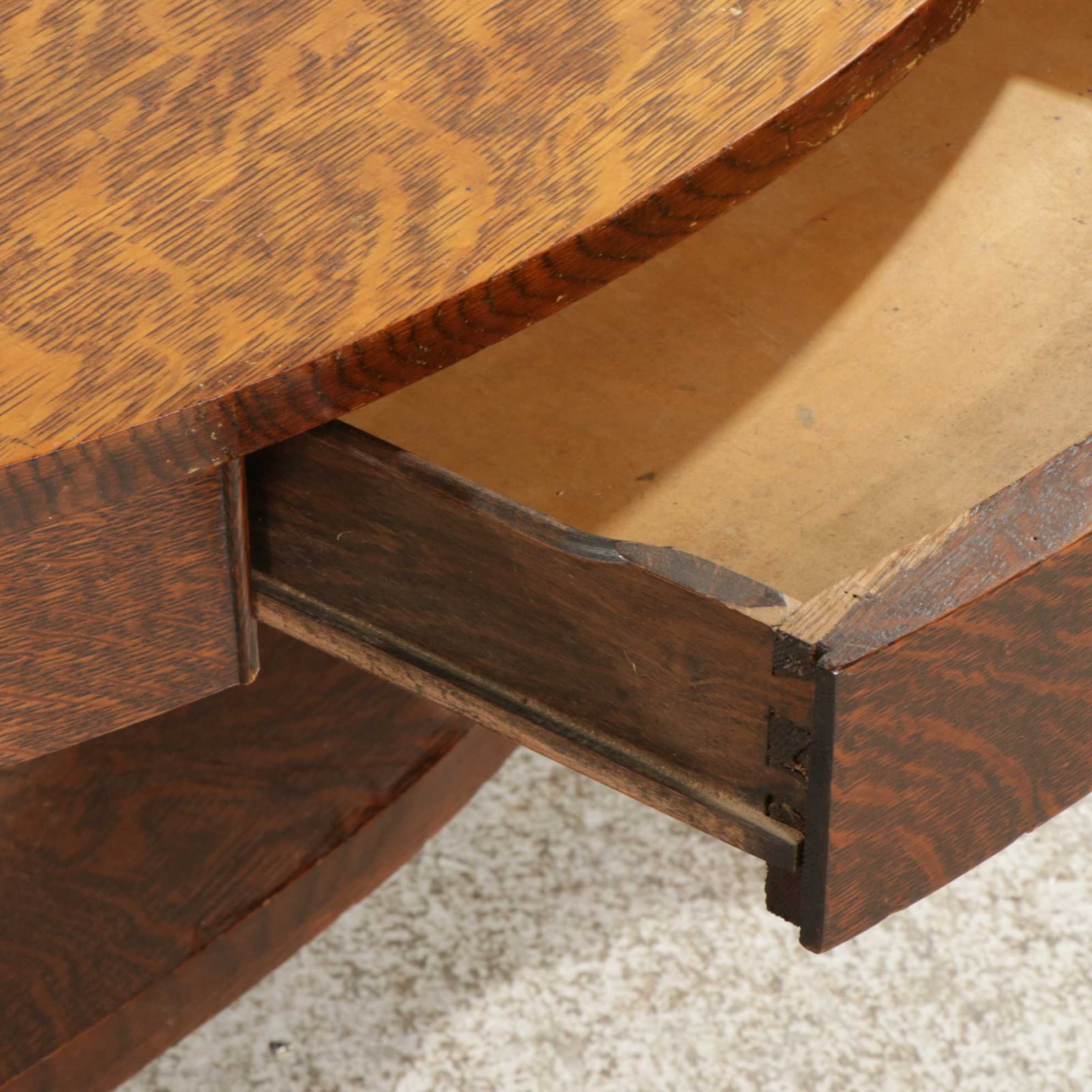 Empire Revival Quartersawn Oak Oval Coffee Table, Early 20th Century EBTH