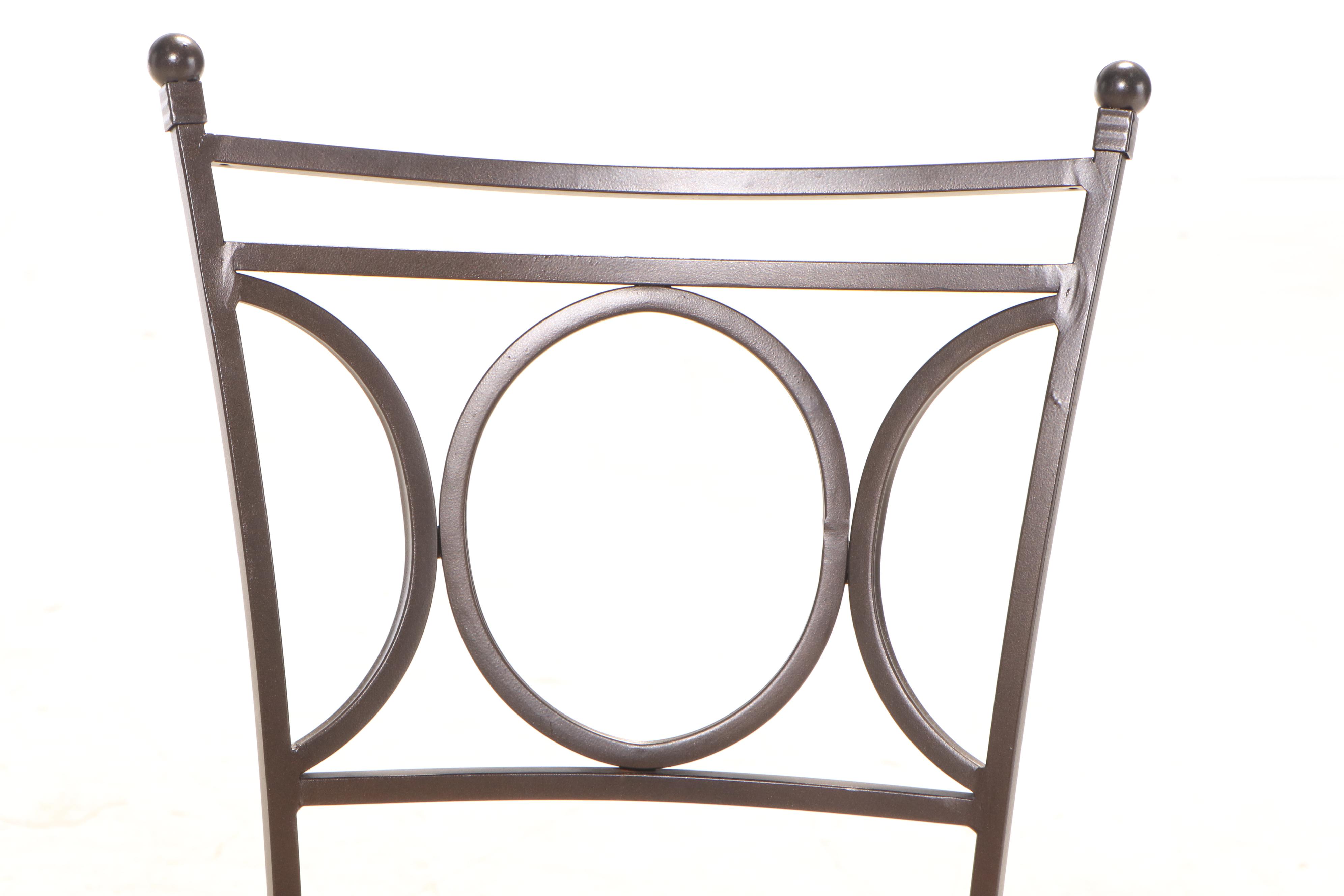 Four Cheyenne Home Furnishings Bronze-Finished Counter Stools with