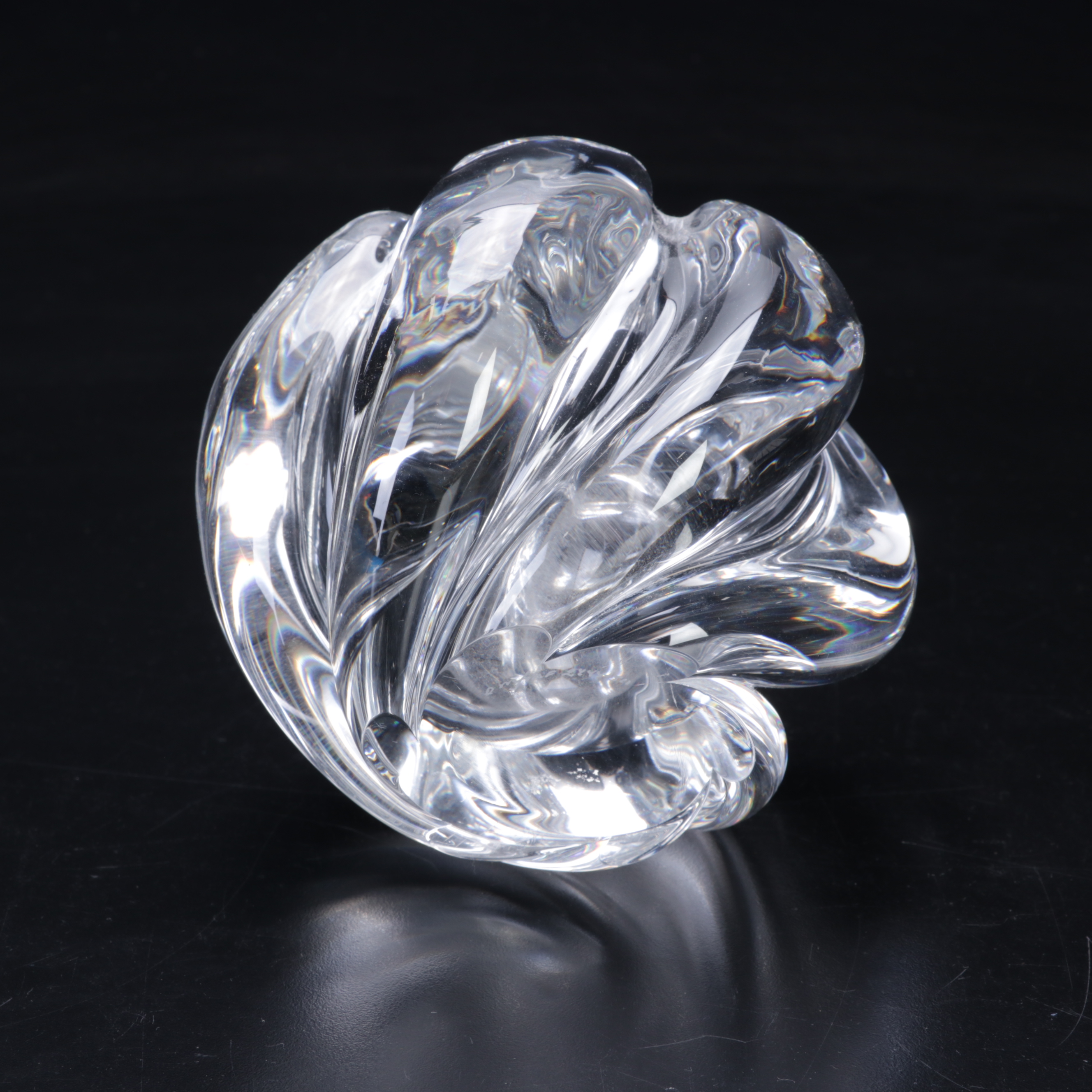 Mats Jonasson Crystal Hedgehog Paperweight and Orrefors "Waterfall" Vase EBTH